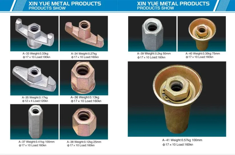 Scaffold/Scaffolding Formwork Casted Construction Building Material Tie Rod Casting Ductile Iron Wing Swivel Nut Formwork Wing Nut Hardware