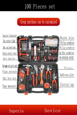 Kit de herramientas de hardware de reparación de automóviles para el hogar, edición de lujo, 100 piezas